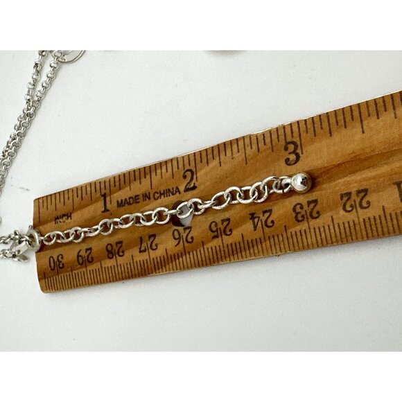 Silver Tone Multi Circle Link Necklace Circular Statement Adjustable - Picture 8 of 9